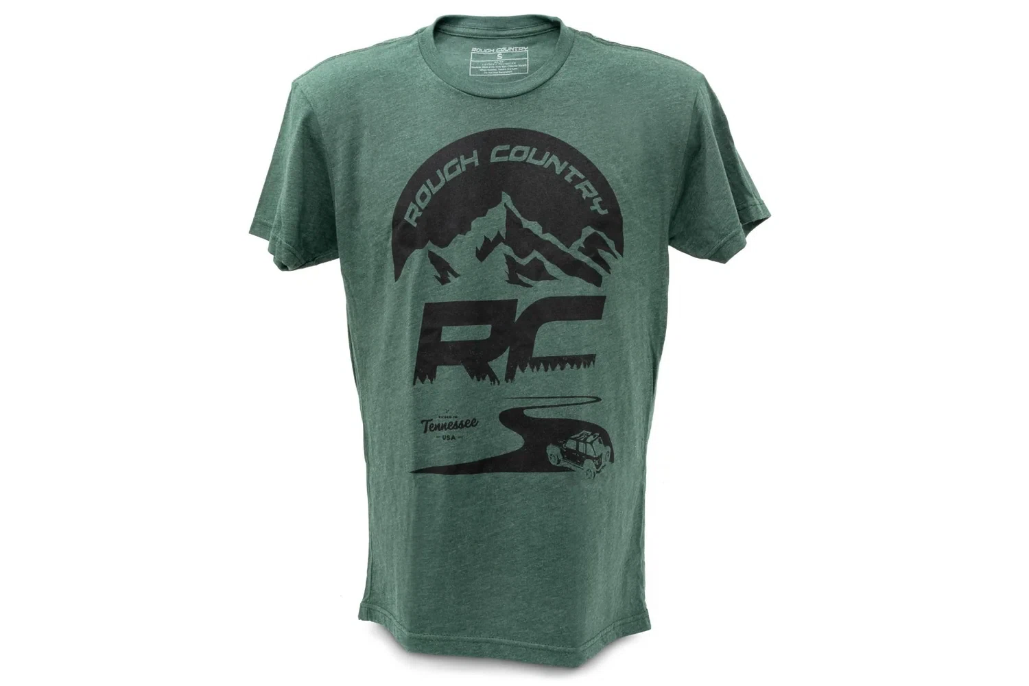 Rough Country T-Shirt - RC Mountains - Forest Green - XL - 84094XL